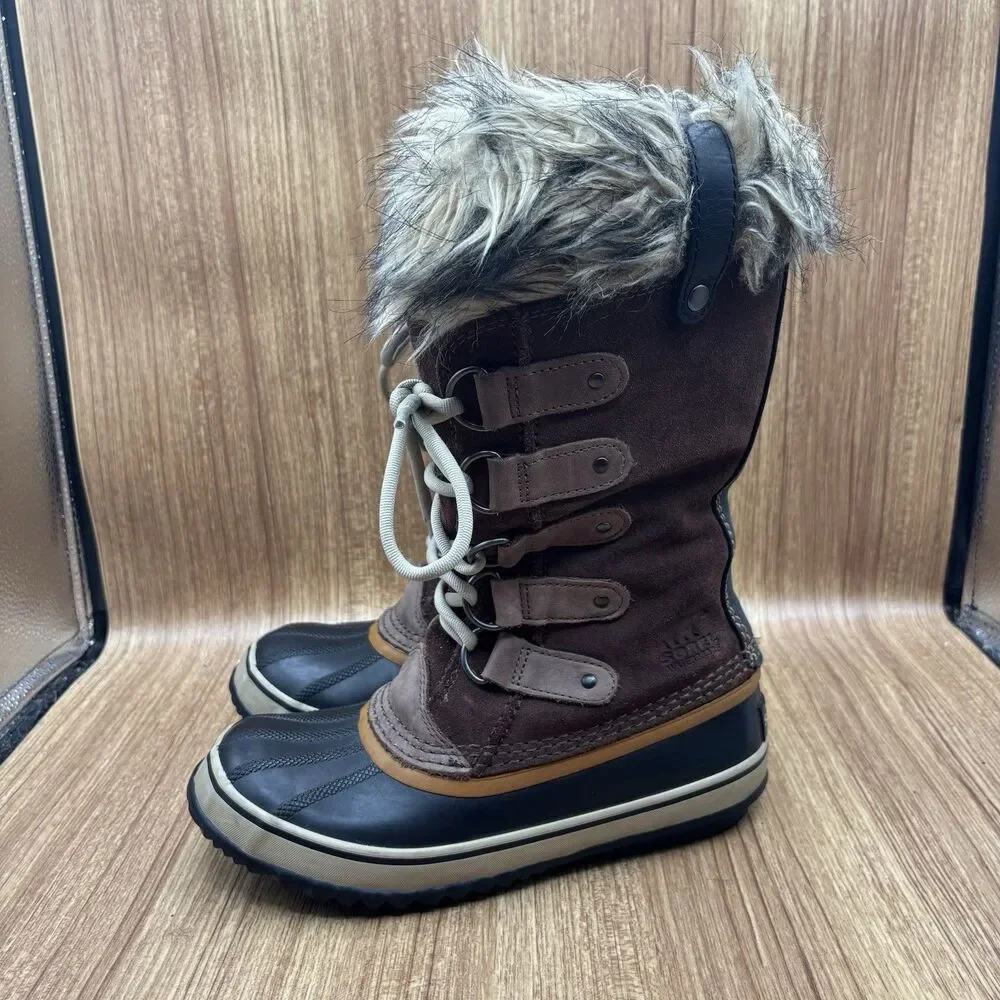 Sorel Joan of Arctic Snow Brown Waterproof Leather Boots NL1540 Women’s Size 6‎